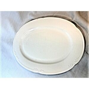 Pfaltzgraff Serving Platter White Filigree 12 Inch small chip